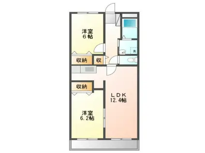 ビューコートまるたか(2LDK/4階)の間取り写真