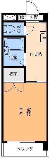エクレール道後(1K/1階)の間取り写真