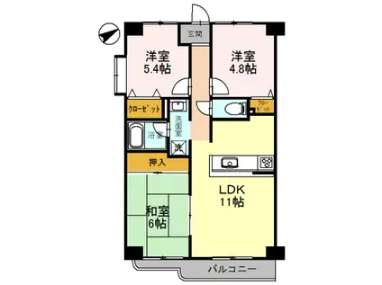 フェリーチェ和泉(3LDK/6階)の間取り写真