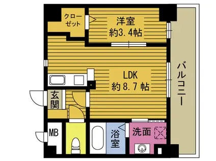 アージョスパジオ高城駅南(1LDK/5階)の間取り写真