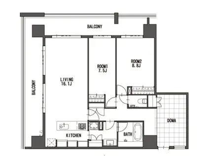 THE LINDOS(2LDK/6階)の間取り写真
