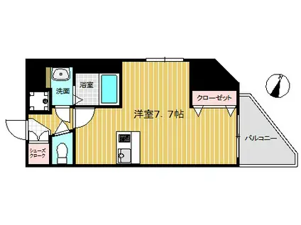 プレサンス神戸駅前グランツ(ワンルーム/4階)の間取り写真
