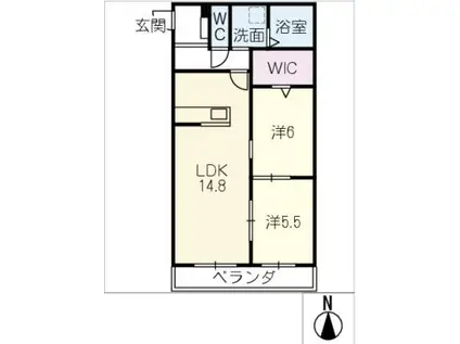 フロイデ(2LDK/2階)の間取り写真