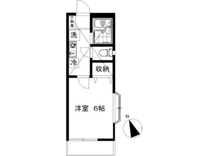 キャンパスコート(1K/2階)の間取り写真