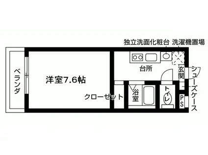 プログレッソ前山(1K/2階)の間取り写真