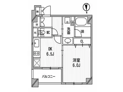 クリオ三田ラ・モード(1DK/8階)の間取り写真