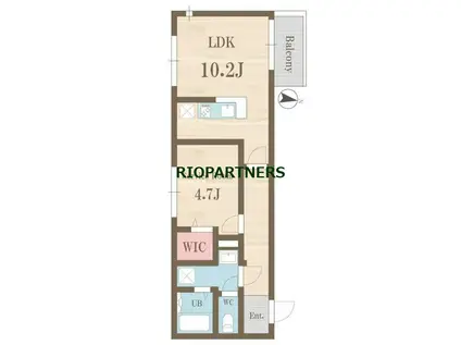 SOLARIS(1LDK/3階)の間取り写真