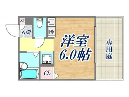 パセオミフネ(ワンルーム/2階)の間取り写真