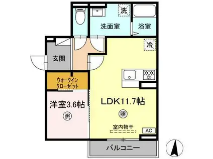 PREMILIFE須賀(1LDK/3階)の間取り写真