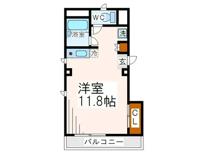 シャトルセキヤ(1K/3階)の間取り写真