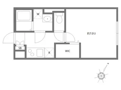 エルファーロ笹塚II(1K/4階)の間取り写真