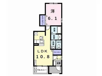 アルバソーレ KSII(1LDK/1階)の間取り写真