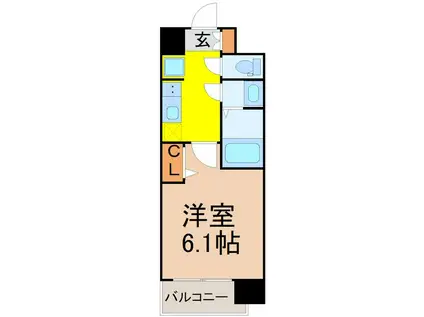 メイクスアート新栄III(1K/2階)の間取り写真