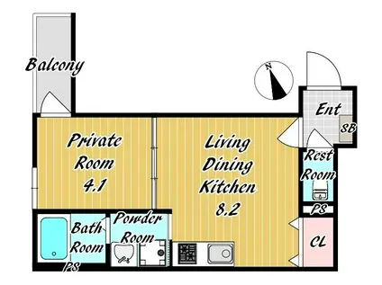 センチュリー昭和町(1LDK/2階)の間取り写真