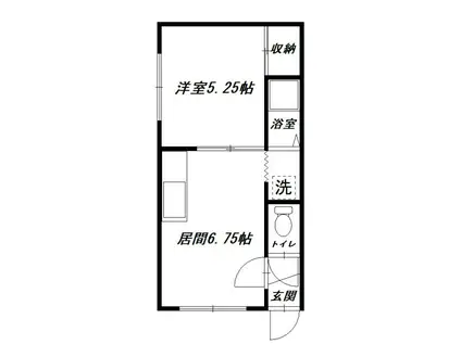 パレスラフォーレ(1DK/2階)の間取り写真