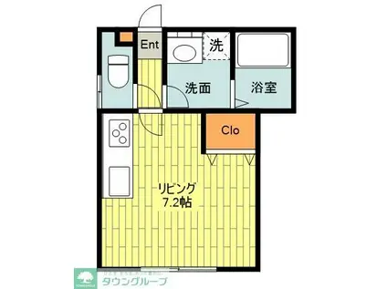 エクセルオオクボ(1K/1階)の間取り写真