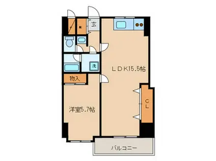 グランドマンション金子(1LDK/6階)の間取り写真