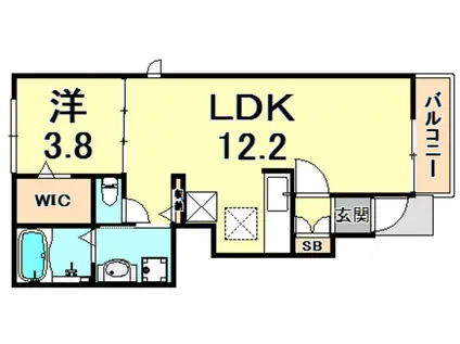 アルビコッコ(1LDK/1階)の間取り写真