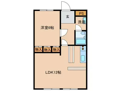 アルコーブ花里(1LDK/3階)の間取り写真