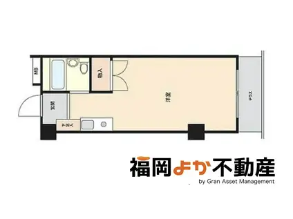 ステイタスガーデン別府(ワンルーム/1階)の間取り写真