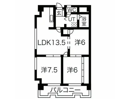 ルミエールI(3LDK/2階)の間取り写真