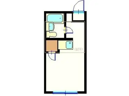 プラザベルヴュー(ワンルーム/2階)の間取り写真