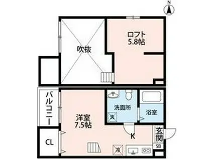 シャンティ中島(ワンルーム/1階)の間取り写真