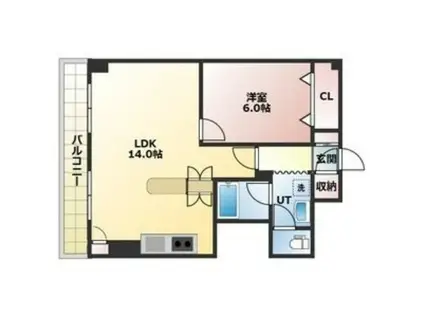 豊平アシュウ(1LDK/9階)の間取り写真