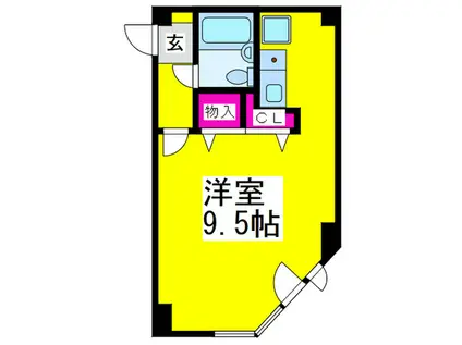 ジークレフ愛(ワンルーム/2階)の間取り写真