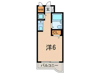 明石ヤングパレス(ワンルーム/4階)の間取り写真