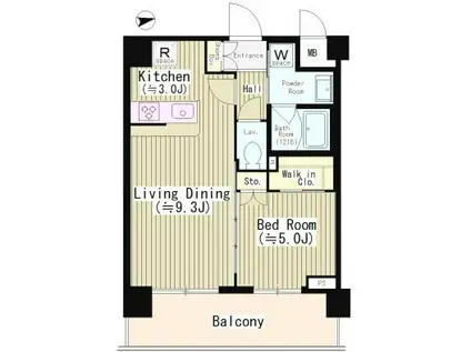 エディアン目黒本町(1LDK/6階)の間取り写真