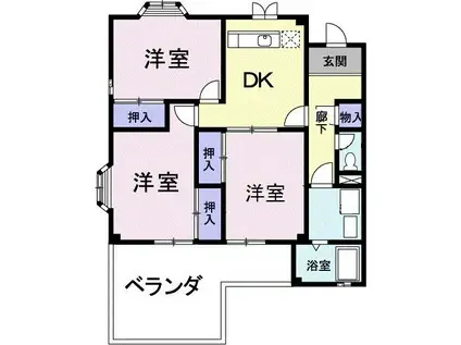 グランド エナール チノ(3DK/2階)の間取り写真