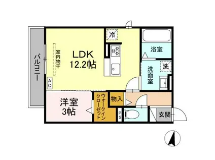 D-HILLS子安III(1LDK/3階)の間取り写真