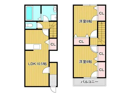 RILA奏A(2LDK/1階)の間取り写真