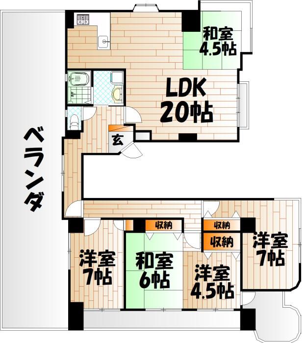 アビタシオン・アン(4LDK/5階)の間取り写真