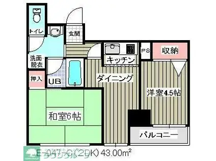 エンブレム松戸(2DK/2階)の間取り写真