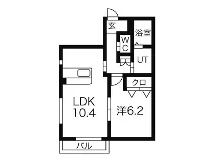 アザレアB(1LDK/1階)の間取り写真