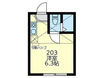 ユナイト塩浜ガリレオ(ワンルーム/2階)の間取り写真