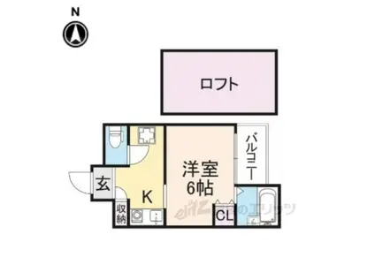 シティパレス奈良町P-2(1K/1階)の間取り写真