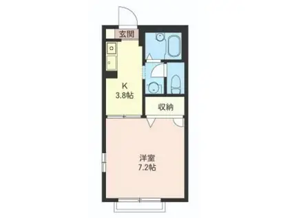 ルミエール(1K/2階)の間取り写真