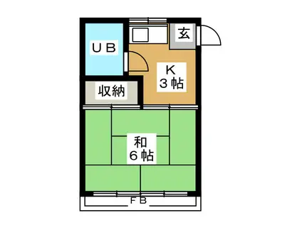 松林コーポ2号棟(1K/1階)の間取り写真