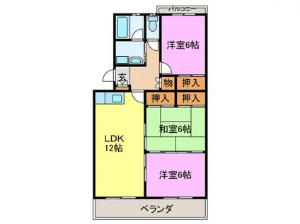 セラヴィ90(3LDK/4階)の間取り写真