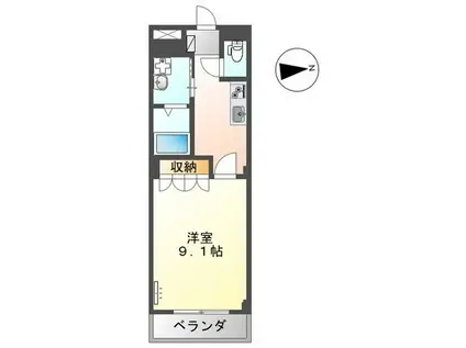 ボナールA(1K/2階)の間取り写真