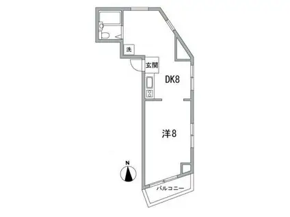 メゾン永和(1DK/2階)の間取り写真