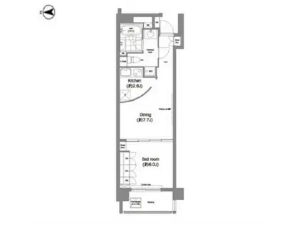 コンフォリア西麻布(1LDK/9階)の間取り写真