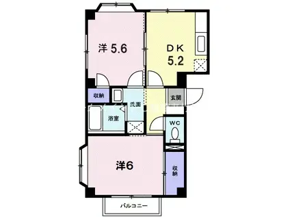 サンループ3番館(2DK/1階)の間取り写真