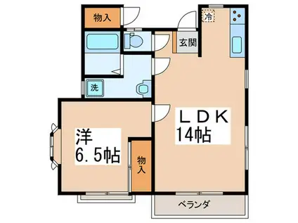 誠和荘(1LDK/2階)の間取り写真