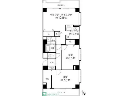 グリーンパーク横須賀中央(2LDK/4階)の間取り写真