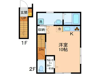 サン・ステージ五福A棟(ワンルーム/2階)の間取り写真