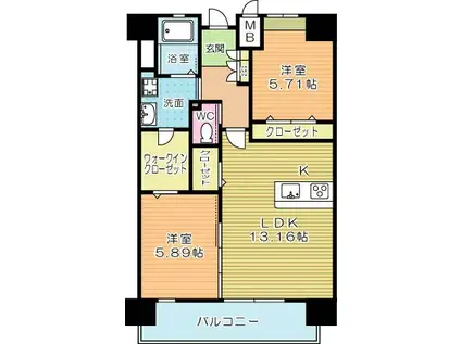 LEGEND TAKAMI S棟(2LDK/8階)の間取り写真